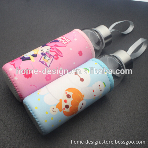 280ml drinking glass cup with protective glove for hot water/juice